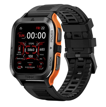 Розумний тактичний смарт годинник KOSPET TANK M2 Smart watch спортивний чорно-помаранчевий