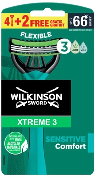 Zestaw maszynek do golenia Wilkinson Xtreme3 Sensitive Comfort dla mężczyzn 6 szt (4027800383405)