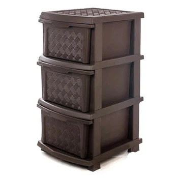 Комод пластиковый для дома R-Plastic "Компакт Плюс", 3 ящика, 86х40х34 Коричневий