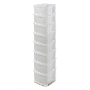 Комод для дому пластиковий білий 8 ящиків R-plastic 166х40х34 см "Компакт Плюс"