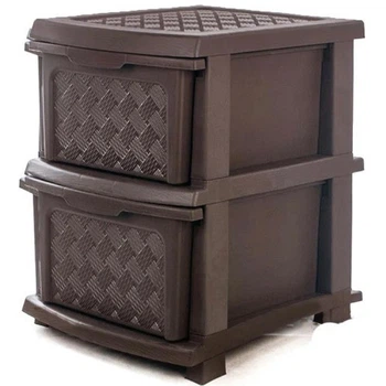 Комод пластиковый для дома R-Plastic Компакт плюс 2 ящика 46x40x34 см Коричневый