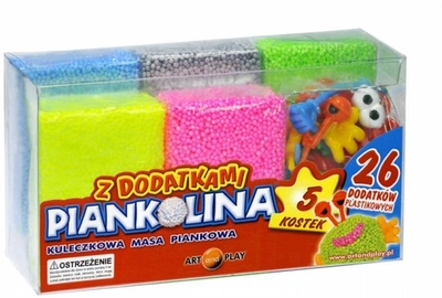 Набір для ліплення Art And Play Piankolina Кулькова маса з декоративними елементами, 5 кольорів (5901549031102)