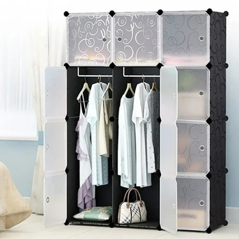 Пластиковый шкаф - органайзер для вещей и обуви Storage Cube Cabinet МР 312-62 110х37х146 см Черный