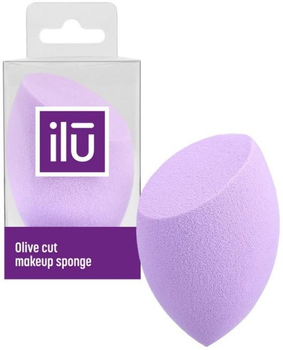 Спонж для макіяжу з плоским зрізом Ilu Sponge Olive Cut Purple Фіолетовий (5903018901138)