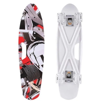 Пенни-борд Penny Best Board LED Abstraction с ручкой колеса PU светящиеся Black/Red 65 см (4345340) (C 40311/02)