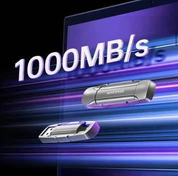 Зовнішній Твердотільний Високошвидкісний 1000Mb/с 2 в 1 USB 3.0 + Type-C SSD накопичувач Movespeed V-Pro S1000 256Gb Grey