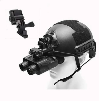 Прилад бінокуляр нічного бачення NV8160 до 400м карта 64Гб з кріпленням на голову та шолом Чорний (Kali)