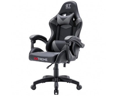 Ігрове крісло для геймерів та роботи EXTREME GT 7 Чорно сірий геймерське комп'ютерне крісло для дому для офісу