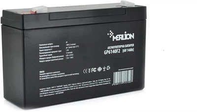 Акумулятор мультигелевий MERLION GP6140F2 6V 14 Ah AGM