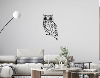 Декоративне панно на стіну із дерева Upwood Decor Сова Owl 89 х 50 см black