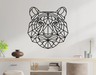Декоративное панно на стену из дерева Upwood Decor Тигр Tiger 35.7 х 35 см black