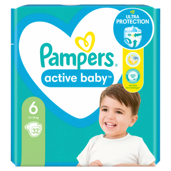 Pieluchy Pampers Active Baby Rozmiar 6 (13-18 kg) 32 szt (8006540180938)
