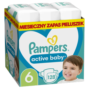 Pieluchy Pampers Active Rozmiar 6 (Extra Large) 13-18 kg 128 szt. (8006540032688)