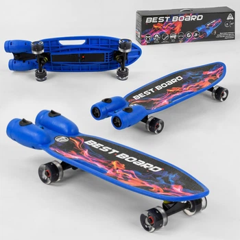 Скейтборд с дымом и музыкой Best Board (S-00605) USB зарядка, колеса PU со светом 60х45мм