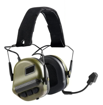 Навушники з шумом придушенням Arm Next з перехідником для радіостанції Kenwood Оливковий (Kali) AI224