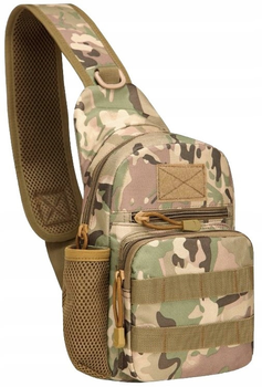 Тактична, армійська чоловіча сумка-слінг Survival мультикам Edibazzar 24х16х8 см Бежевий 000273288