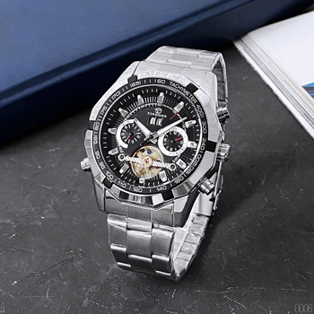 Механические часы Forsining Texas FSG340 Silver