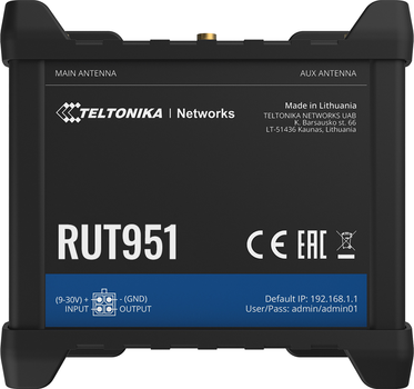 Маршрутизатор Teltonika RUT951 2G/3G/4G Router Dual-SIM (RUT951100000)