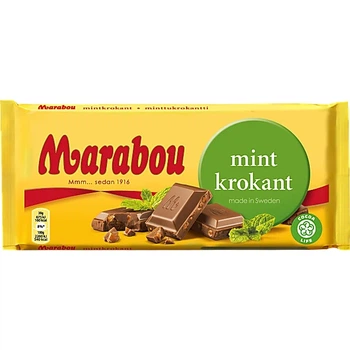 Молочний шоколад Mintkrokant Marabou 200 г 10879_marabouMintkrokant