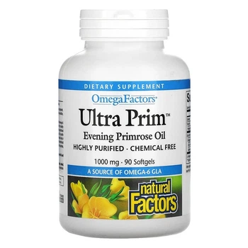 Масло примулы вечерней Natural Factors "Ultra Prim" 1000 мг (90 капсул)