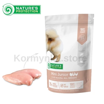 Сухой корм для щенков маленьких и мелких пород мясо птицы Nature’s Protection Mini Junior Small Breeds, 500 г (NPS45723)