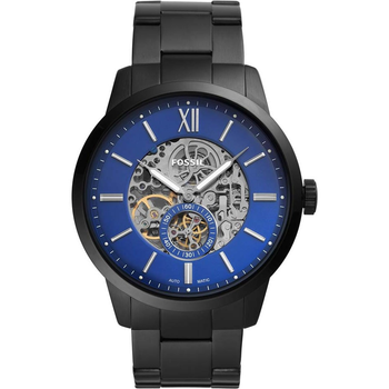 Мужские наручные часы Fossil ME3182 Синий скелетонизированный циферблат