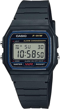 Цифровые спортивные часы Casio F91W-1 с классическим полимерным ремешком Classic Resin Strap Digital Sport Watch