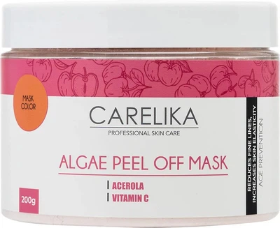 Маска для лица альгинатная Carelika Algae Peel Off Mask Acerola Professional на основе водорослей с экстрактом ацеролы 200 г (3250000719359)