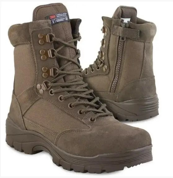 Ботинки тактические Mil-Tec с молнией Tactical side zip boot ykk Brown 12822109-48