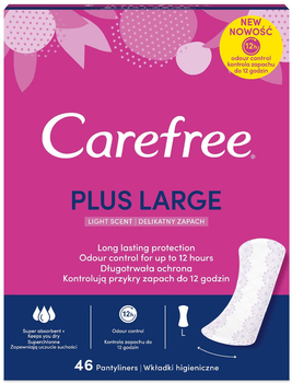 Wkładki higieniczne Carefree Plus Large light scent 46 szt (3574661486871)