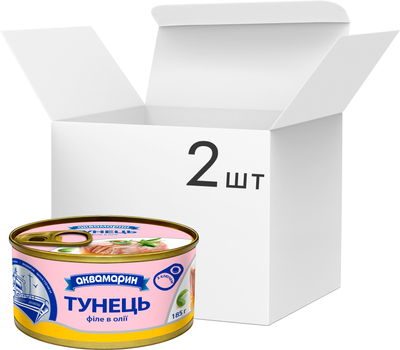Упаковка філе тунця в олії Аквамарин 185 г х 2 шт (8852021010719_1)