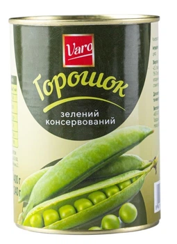 Зелений горошок консервований VARO 10 шт х 400 г
