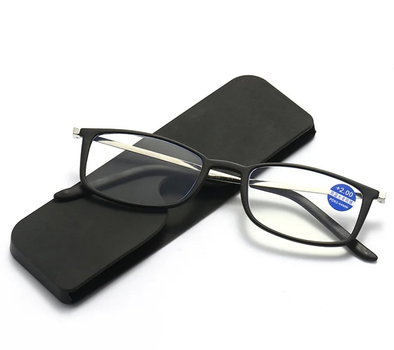 Ультратонкие очки для чтения +3.50 диоптрий HARKO с защитой от синего света, черные (75220232)