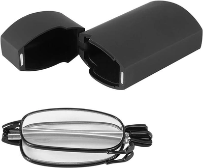 Складные квадратные очки для чтения +1.50 диоптрий ERIKOLE в металлической оправе с футляром, черный (75219340)