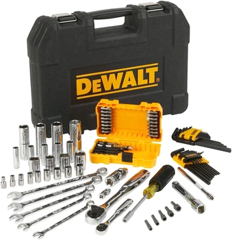 Набір головок, біт, шестигранних та накидних ключів DeWalt 1/4 та 1/2 89 предметів (DWMT73800-1)