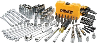 Набір головок, біт, шестигранних та накидних ключів DeWalt 1/4 та 3/8 142 елементи (DWMT73802-1)