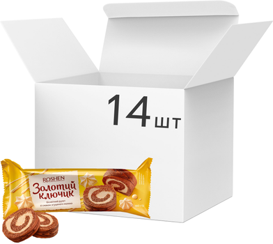 Упаковка рулетов Roshen Золотой ключик 180 г x 14 шт (4823077627705)