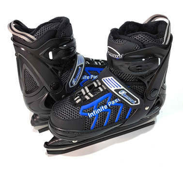 Коньки раздвижные ледовые Banwei Action 023 размер 35-38 Black-Blue