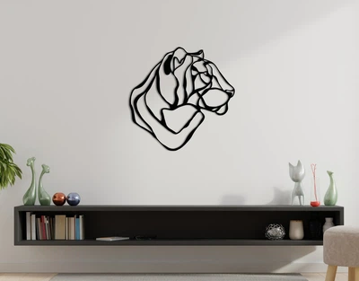 Декоративное панно на стену из дерева Upwood Decor Тигр 35.7 х 35 см black