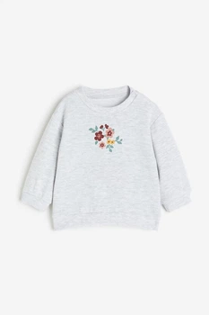 Свитшот серый Цветы H&M 86см (400094174)