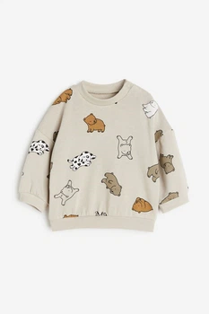 Свитшот бежевый принт Животных H&M 92см (400094181)
