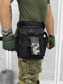 Тактична сумка поясна на ногу Cross Bag Elite Black Elite