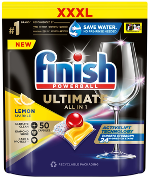 Kapsułki do zmywarki FINISH Ultimate All in 1 Lemon 50 szt (5908252004836)