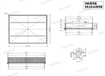 Фільтр повітряний MB Sprinter, Crafter, 06- (з металевою сіткою – упаковка поліетиленовий пакет) SX1845MNB SHAFER