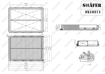 Фильтр воздушный Huyndai Santa Fe, Palisade, Kia Sedona, Sorento, Telluride 2.0-3.8 (16-), (USA) SX10271 SHAFER