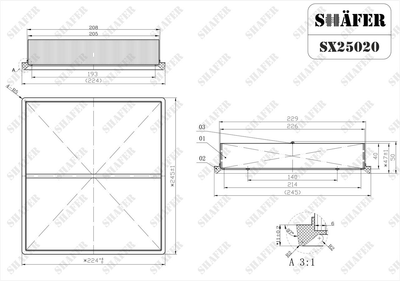 Фильтр воздушный Toyota Camry 70 2.5(18-), (упаковка полиэтиленовый пакет) SX25020NB SHAFER