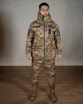 Зимняя военная форма SoftShell с утеплителем ХОЛОСОФТ мультикам маскировочный костюм штаны и бушлат S - (46)