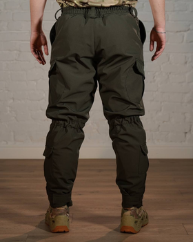 Зимові тактичні штани SoftShell з утеплювачем ХОЛОСОФТ олива теплі водонепроникаючі S - (46)