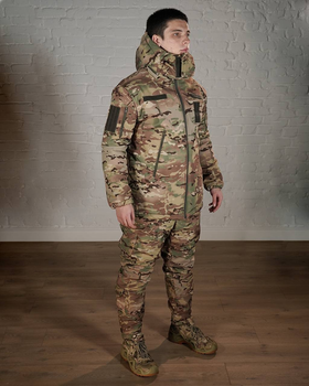 Зимняя военная форма SoftShell с утеплителем ХОЛОСОФТ мультикам маскировочный костюм штаны и бушлат M - (48)