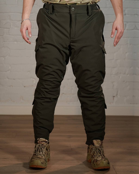 Зимние тактические брюки SoftShell с утеплителем ХОЛОСОФТ теплые водонепроницаемые XXXL - (56)